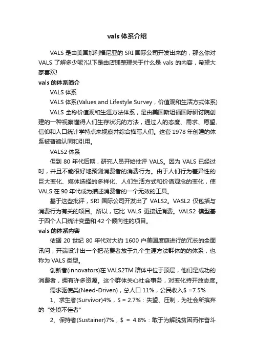 vals体系介绍