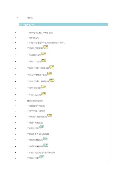 广州医院大全