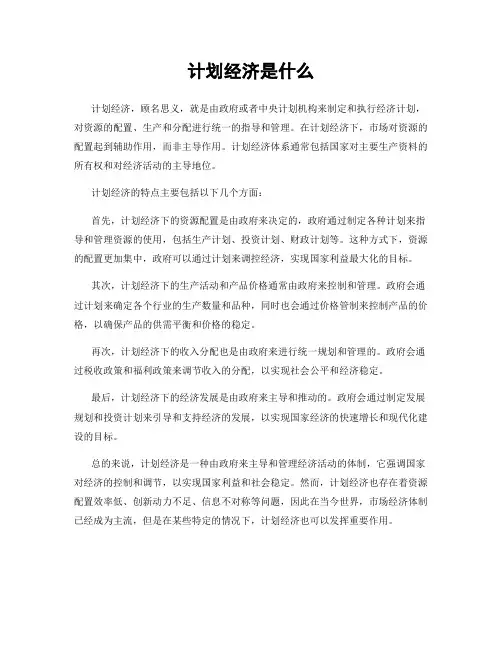 计划经济是什么
