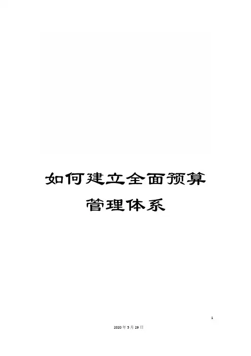 如何建立全面预算管理体系