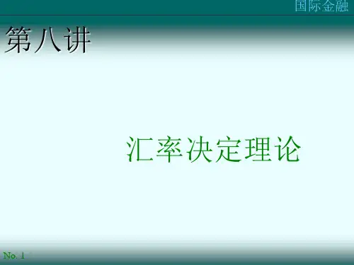 第8讲：汇率决定理论