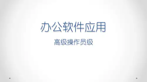 办公软件应用(高级操作员级)