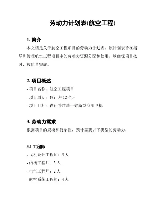 劳动力计划表(航空工程)