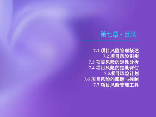 项目的风险管理培训教材(1).ppt