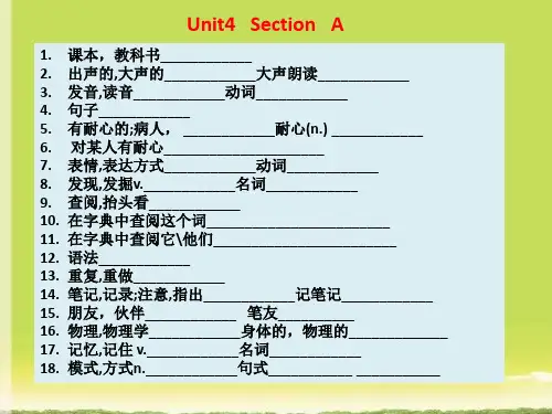 鲁教版初中八年级英语下册第四单元Unit4单元重点知识点总结名师PPT课件