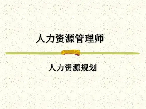 人力资源管理师(人力资源规划)-PPT课件