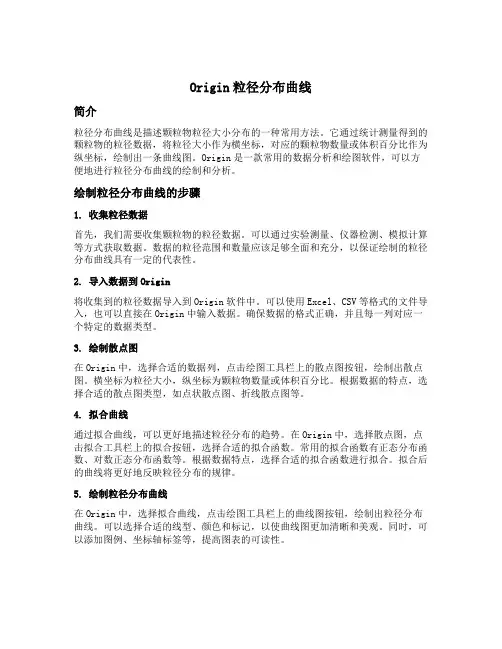 origin粒径分布曲线