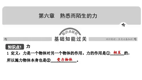 06中考物理基础内容备战：第六章熟悉而陌生的力