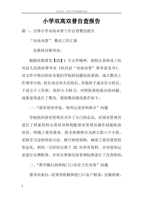 小学双高双普自查报告doc