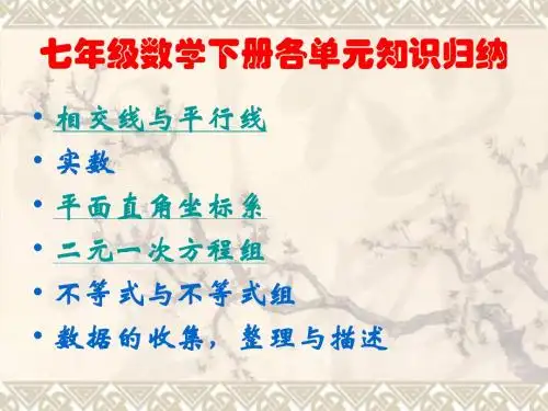 新人教版七年级下册数学期末复习极品课件