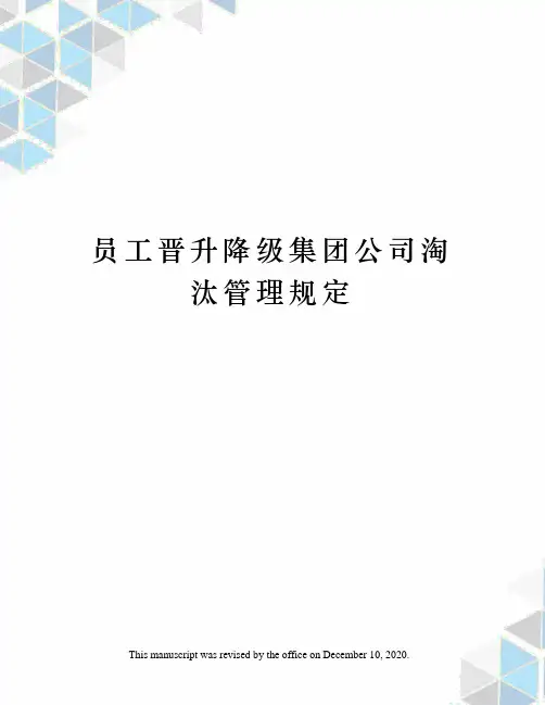 员工晋升降级集团公司淘汰管理规定