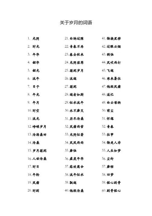 关于岁月的词语