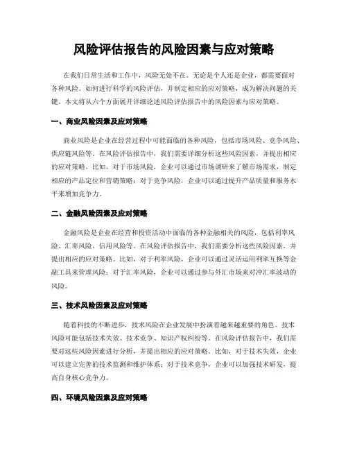 风险评估报告的风险因素与应对策略