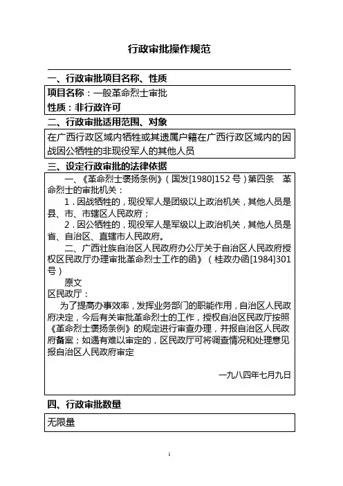 行政审批操作规范