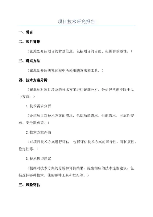 项目技术研究报告