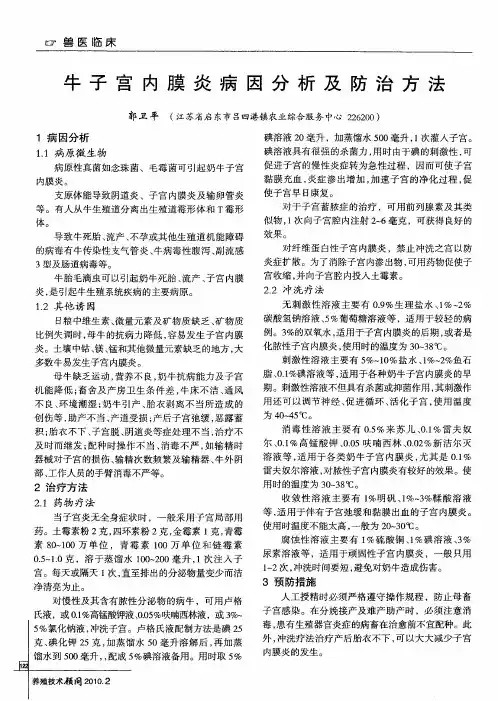 牛子宫内膜炎病因分析及防治方法