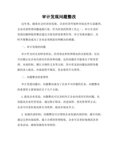 审计发现问题整改