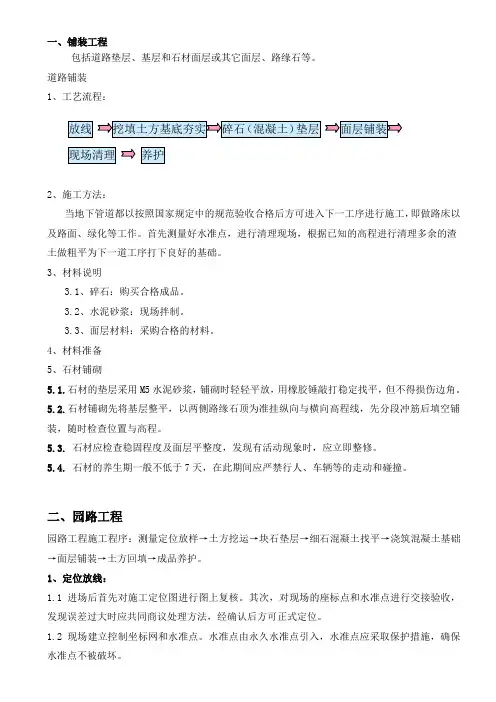 园林景观工程施工工程施工步骤及工序