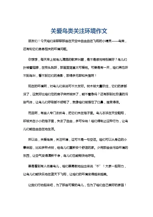 关爱鸟类关注环境作文