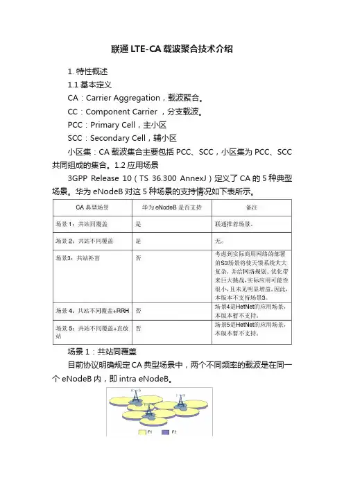 联通LTE-CA载波聚合技术介绍