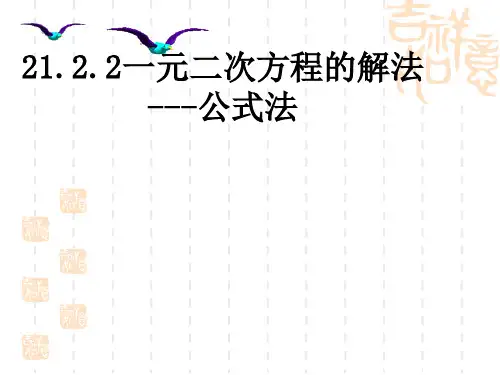 人教版数学九年级上册 21.2.2一元二次方程的解法 ---公式法(共18张PPT)