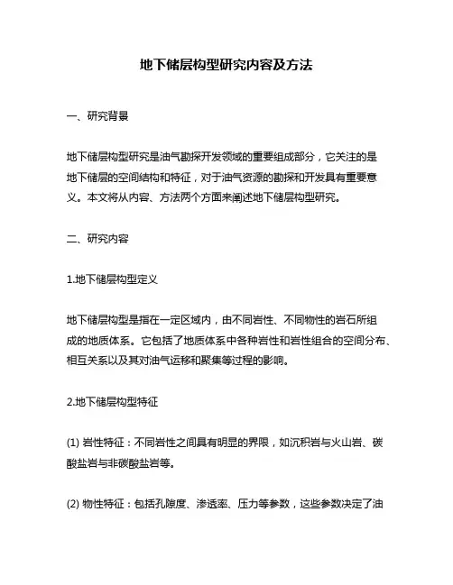 地下储层构型研究内容及方法