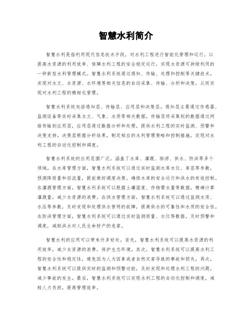 智慧水利简介