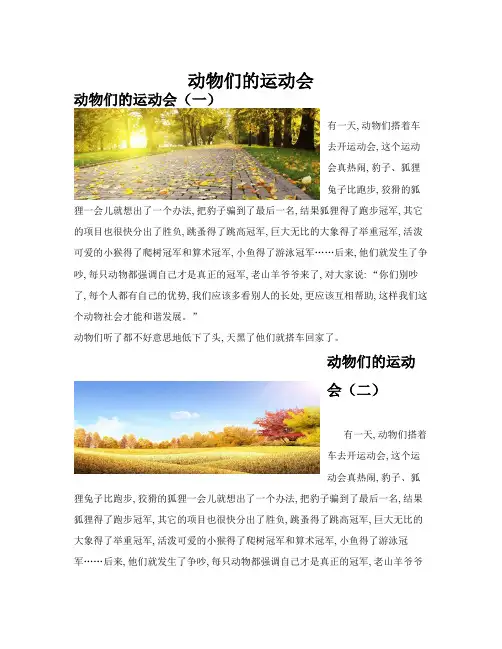 动物们的运动会(共10篇)