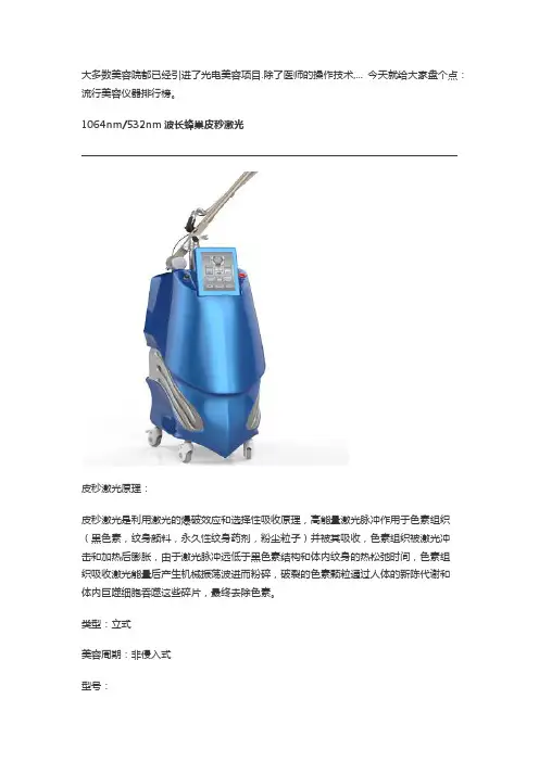 2018美容仪器厂家排名榜-流行美容仪器排行榜