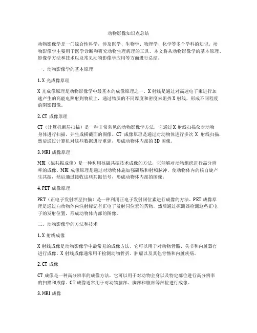 动物影像知识点总结