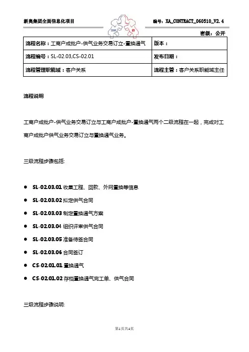 IBM-新奥燃气控股集团—客户服务流程优化-SL-02.03CS-02.01工福户成批户-供气合同签订_置换通气20060513_V2