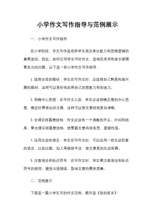 小学作文写作指导与范例展示