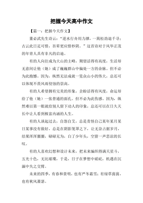 把握今天高中作文