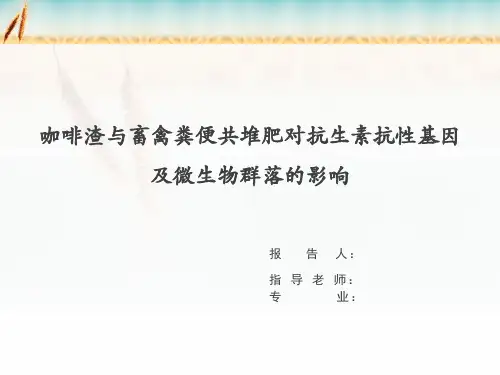 咖啡渣与畜禽粪便共堆肥对抗生素抗性基因及微生物群落的影响+方案汇报