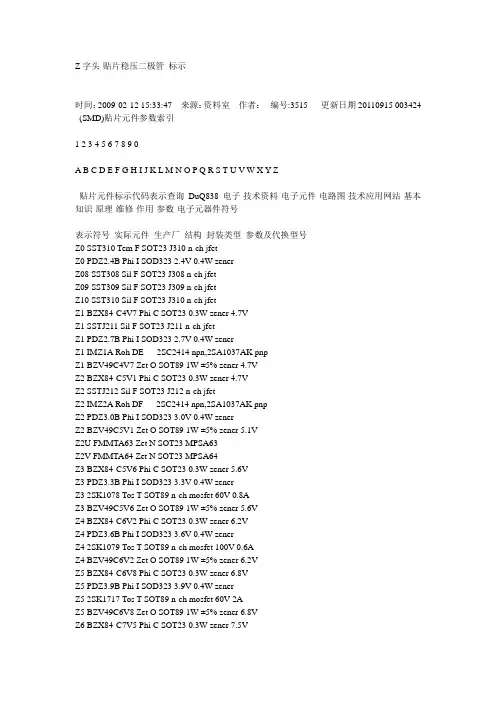 贴片稳压二极管