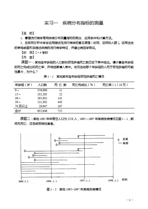 实习一 疾病分布指标的测量.