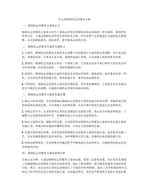 什么是精细化运营服务方案