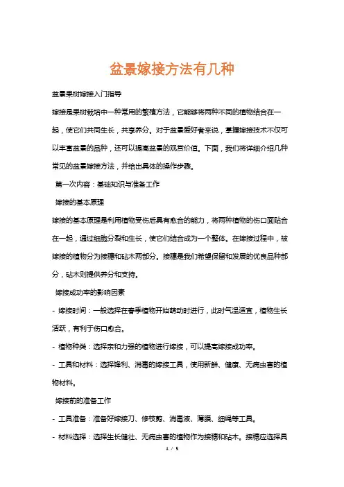 盆景嫁接方法有几种
