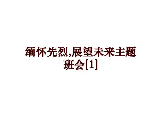 缅怀先烈,展望未来主题班会[1]