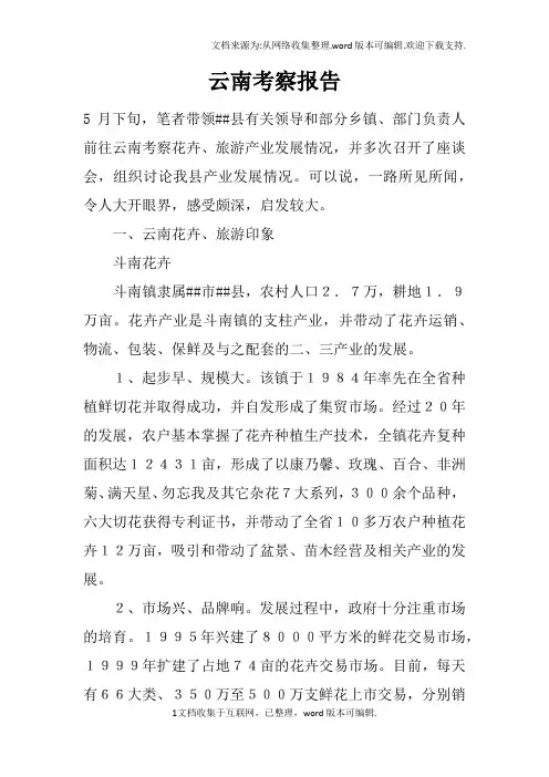 云南考察报告