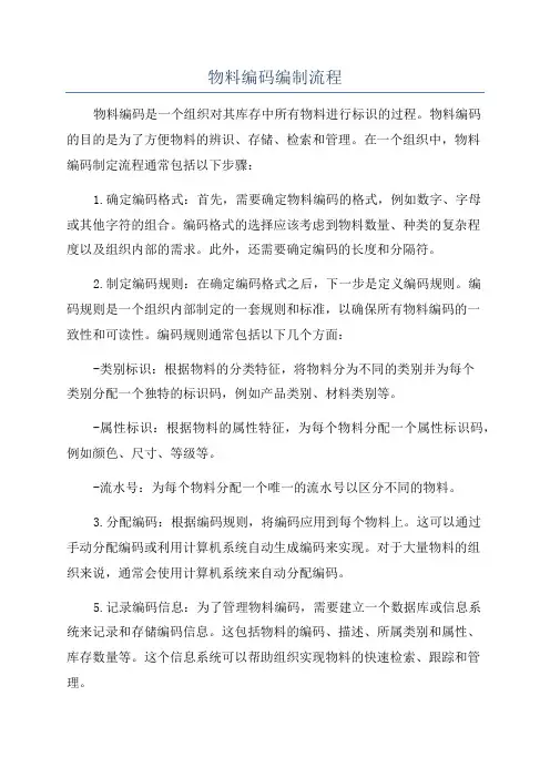 物料编码编制流程