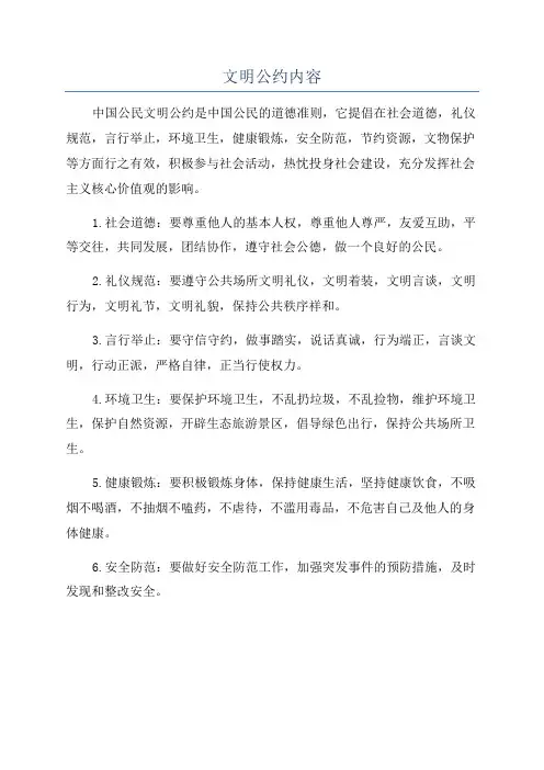 文明公约内容