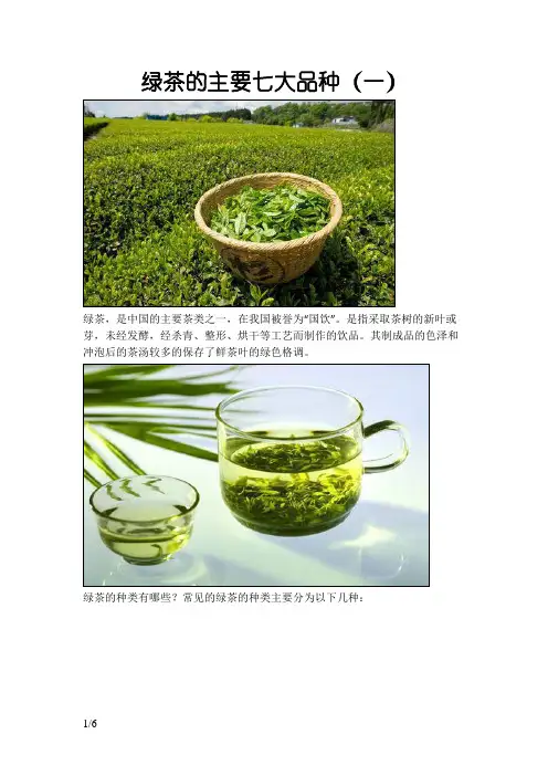 绿茶的主要七大品种