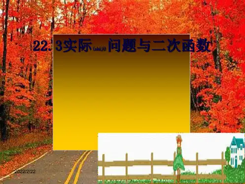 九年级数学上册 第二十二章 二次函数 22.3 实际问题与二次函数