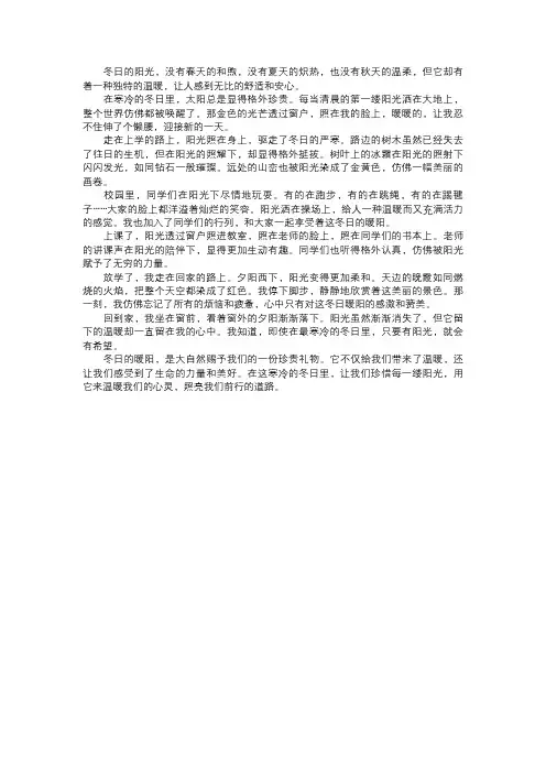 冬日的暖阳