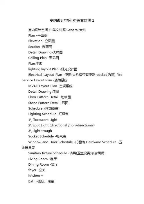 室内设计空间-中英文对照1
