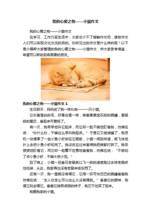 我的心爱之物——小猫作文