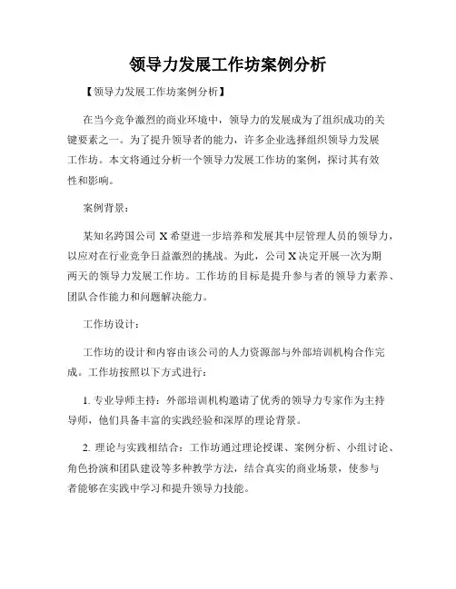领导力发展工作坊案例分析