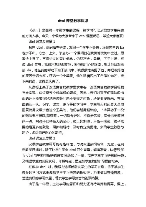 dtnl课堂教学反思