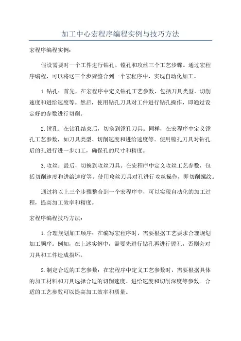 加工中心宏程序编程实例与技巧方法